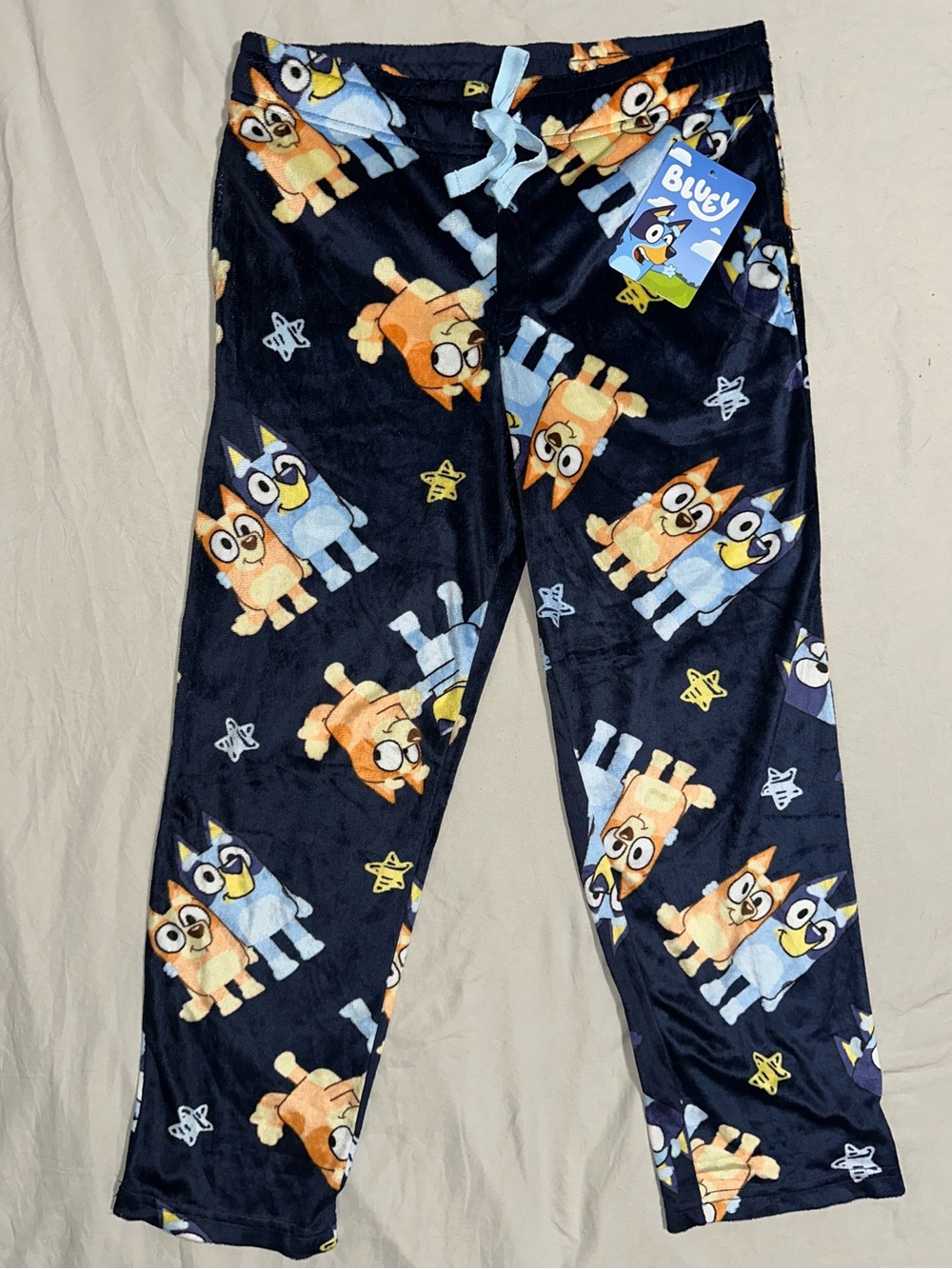 Bluey Women's Plush Pajama Bottoms- Natural Print